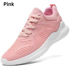 Unisex  Athletic Walking Workout Trainer Sneaker Breathable Sport Shoes Pink